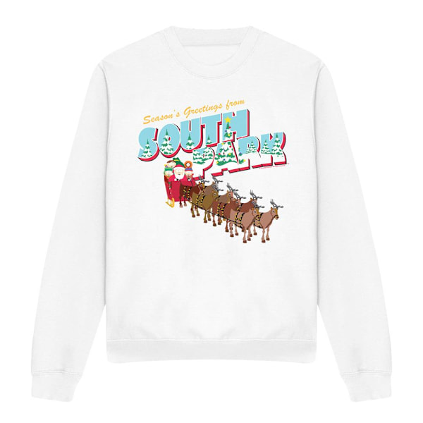 South Park Unisex Vuxen Säsongens Hälsningar Cartman & Kenny Jul White S