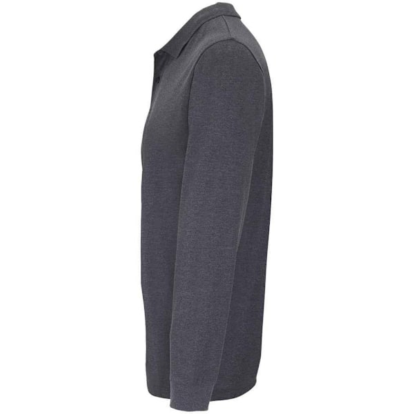 SOLS Unisex Adult Planet Marl Pique Long-Sleeved Polo Shirt XL Charcoal Marl XL