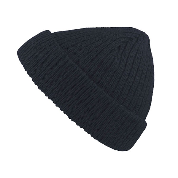 Atlantis Unisex Docker Short Beanie Med Uppvik En Storlek Marinblå Navy One Size