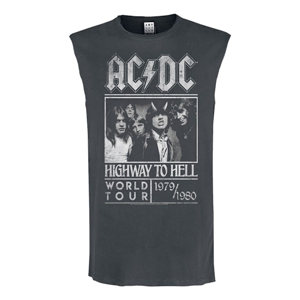 Amplified Mens Highway To Hell AC/DC Tank Top S Charcoal Charcoal S