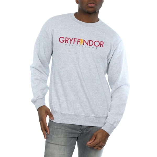 Harry Potter Herr Gryffindor Text Sweatshirt M Sports Grey Sports Grey M