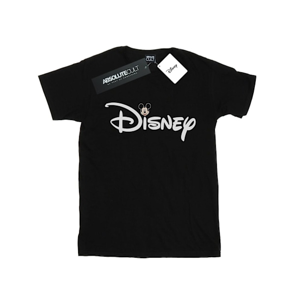 Disney Dam/Damer Mickey Mouse Logo Head Bomull Boyfriend T- Black XL