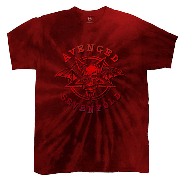 Avenged Sevenfold Unisex Adult Pent Up Tie Dye T-Shirt XL Röd Red XL