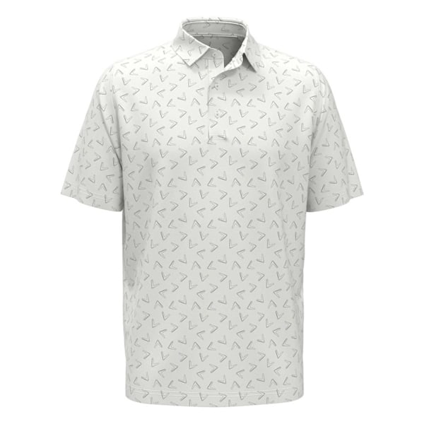 Callaway Unisex Chev All-Over Print Pikétröja M Ljus Vit Bright White M