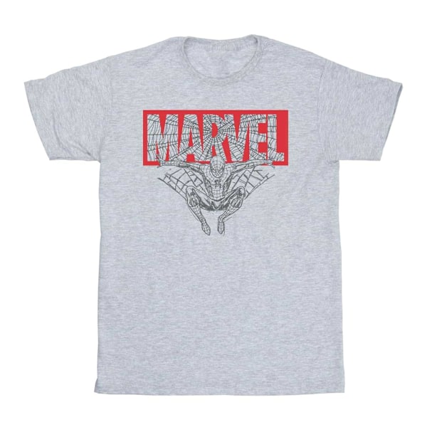Marvel Boys Spider Man Logo Röd T-shirt 9-11 År Sports Grey Sports Grey 9-11 Years