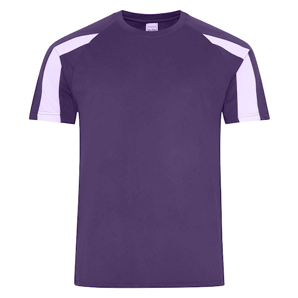 AWDis Cool Herr Kontrast Fukttransporterande T-shirt XXL Lila/Arktis Purple/Arctic White XXL