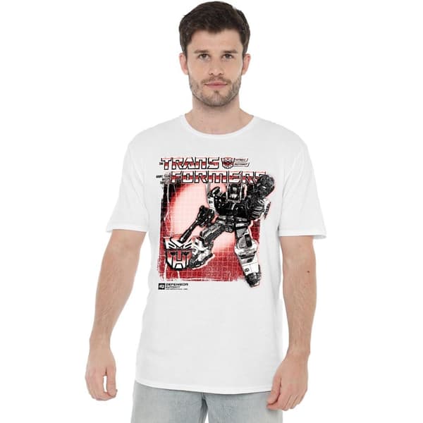 Transformers Herr Defensor Box 40-års T-shirt 3XL Vit White 3XL