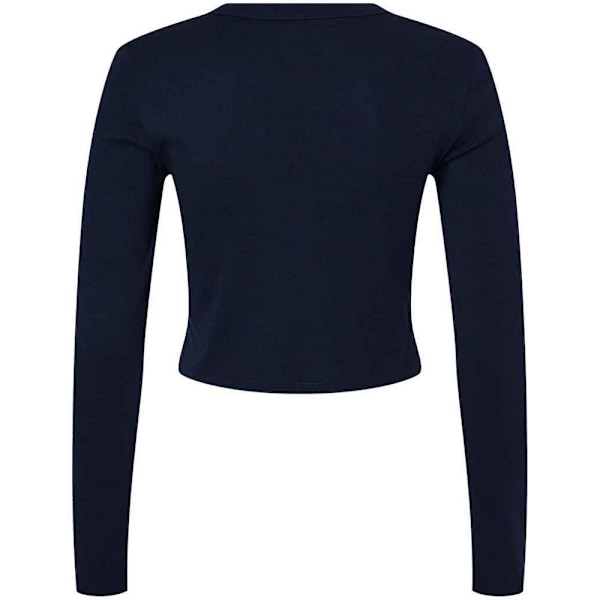 Bella + Canvas Dam/Dam Micro-Rib Långärmad T-shirt M S Solid Navy M
