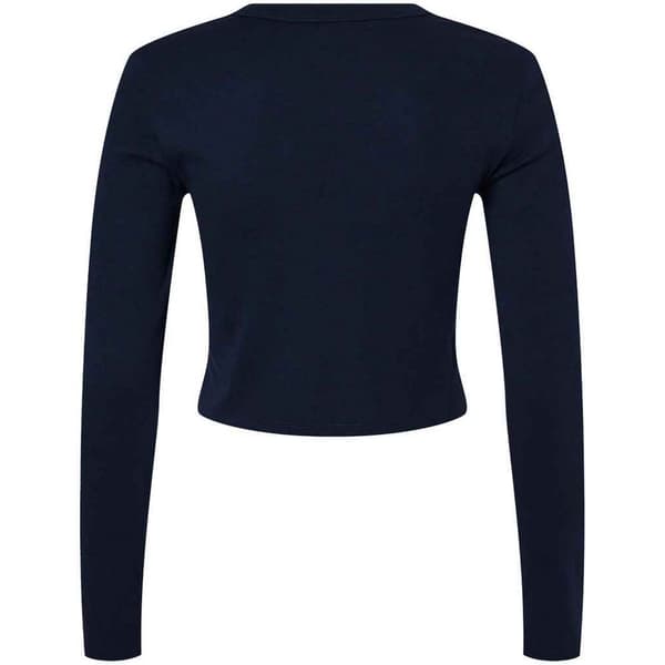 Bella + Canvas Dam/Dam Micro-Rib Långärmad T-shirt XS Solid Navy XS