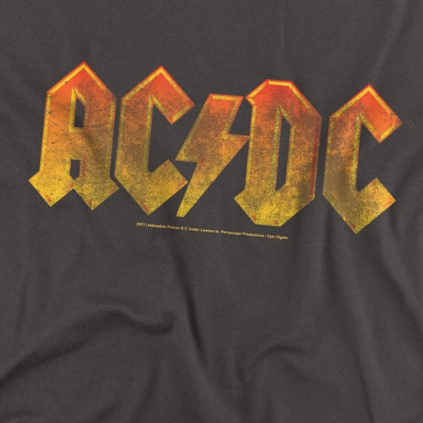 AC/DC Unisex Vuxen Gradient Logo T-Shirt XL Kolgrå Charcoal XL