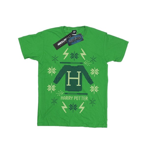 Harry Potter Pojkar Jul Stickad T-shirt 7-8 År Irländsk Grön Irish Green 7-8 Years