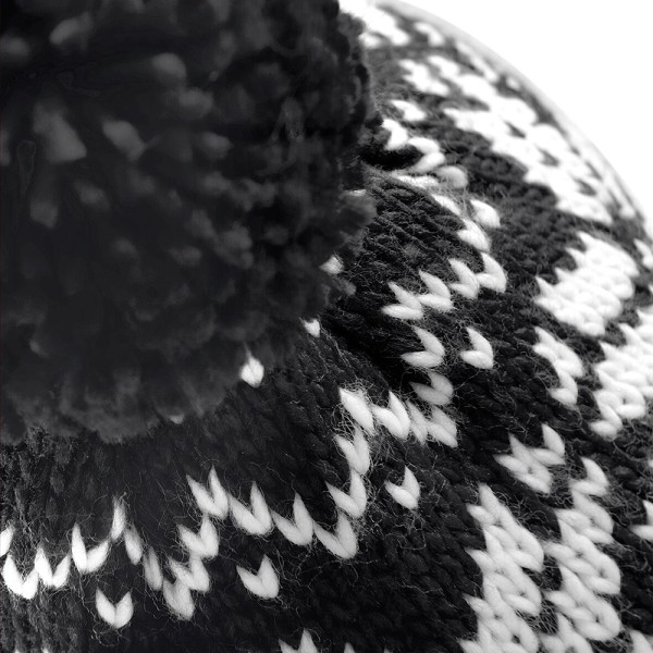 Beechfield Unisex Fair Isle Snowstar Winter Beanie Hat One Size Black / White One Size