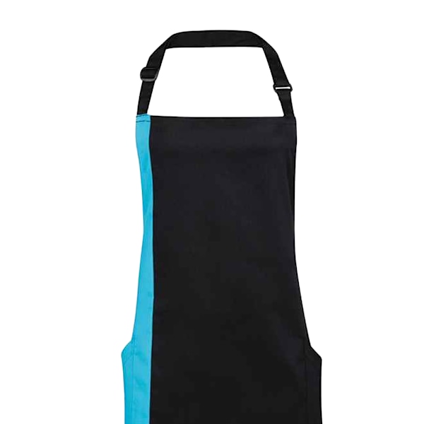 Premier Contrast Bibbed Full Apron One Size Black/Turquoise Black/Turquoise One Size