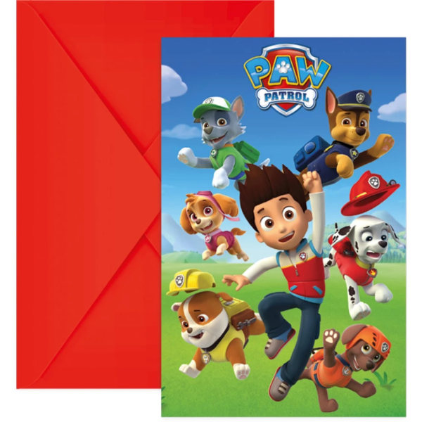 Paw Patrol Characters Invitations (paket med 6) One Size Multicol Multicoloured One Size