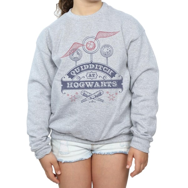 Harry Potter Quidditch på Hogwarts Sweatshirt för flickor 7-8 år S Sports Grey 7-8 Years