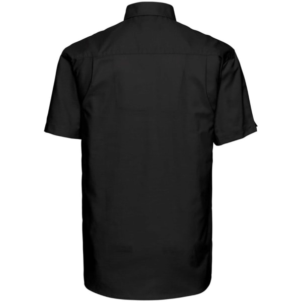 Russell Collection, kortärmad, lättskött Oxford skjorta för män 18. Black 18.5inch