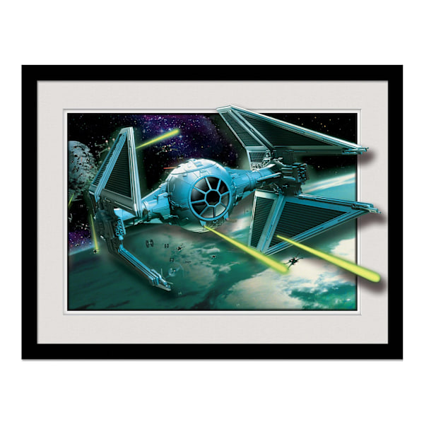 Star Wars Breakout Tie Fighter inramad affisch 45cm x 35cm Blå/Svart Blue/Black/White 45cm x 35cm