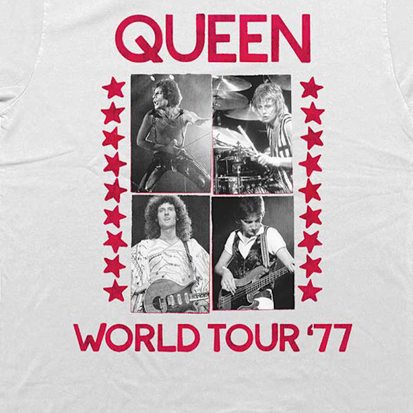 Queen Unisex Vuxen World Tour ´77 T-shirt XL Vit White XL