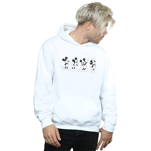 Disney Herr Mickey Mouse Fyra Känslor Hoodie XL Vit White XL