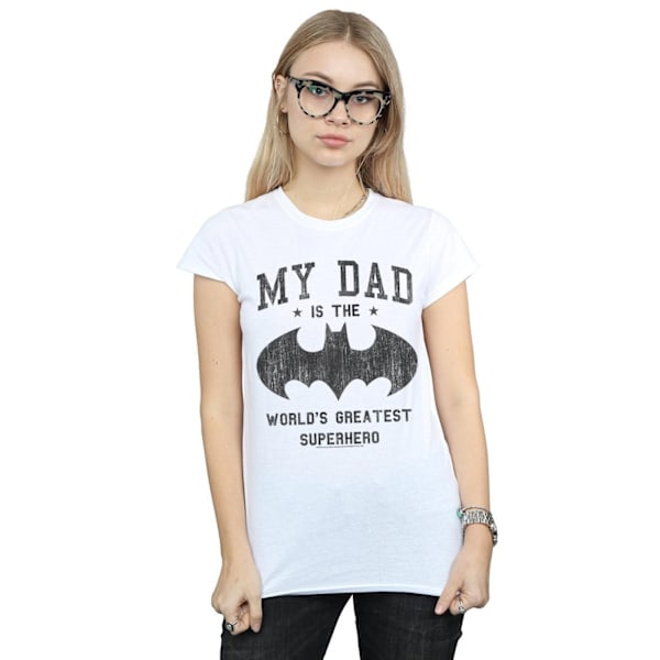DC Comics Dam/Kvinnor Batman Min Pappa Är En Superhjälte Bomull T-S White L