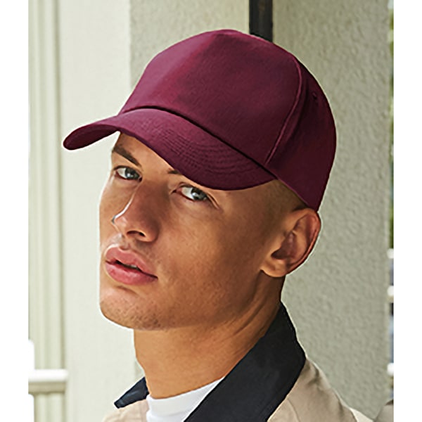 Beechfield Authentic 5 Panel Keps One Size Burgundy Burgundy One Size