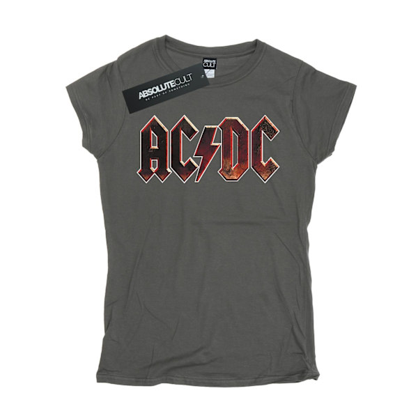 AC/DC Dam/Kvinnor Raw Distressed Logo Bomull T-shirt L Charco Charcoal L
