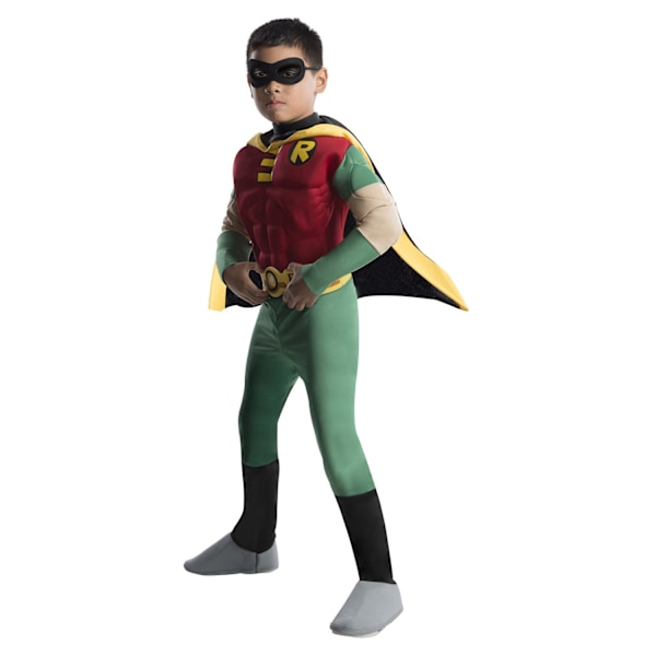 Teen Titans Boys Deluxe Robin Kostym M Grön/Röd/Gul Green/Red/Yellow M