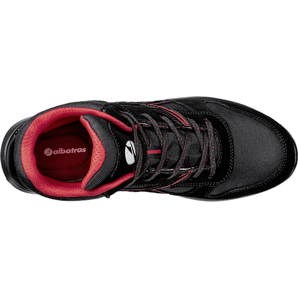 Albatros Clifton Suede Mid Cut Säkerhetskängor 10 UK Svart/Röd Black/Red 10 UK