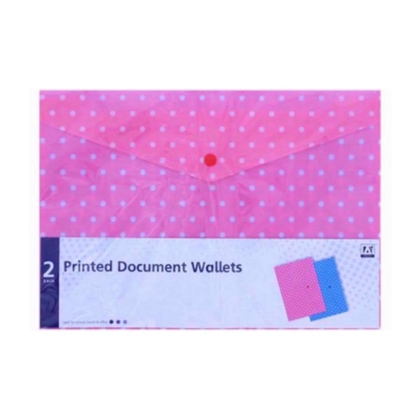 Anker Printed Document Wallet (Pack of 3) One Size Rosa/Blå/Wh Pink/Blue/White One Size