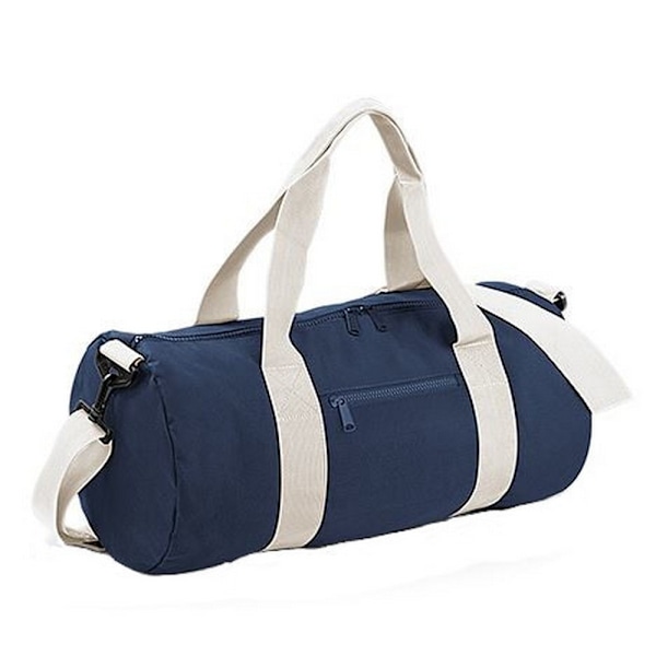 Bagbase Plain Varsity Barrel / Duffelväska (20 liter) En Storlek French Navy/Off White One Size