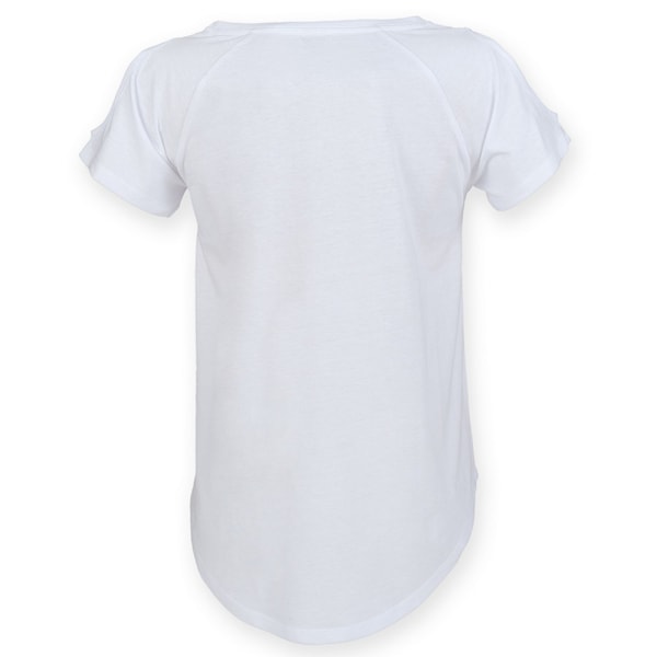 Skinni Fit Dam/Kvinnor Drop Tail T-Shirt 8 UK Vit White 8 UK