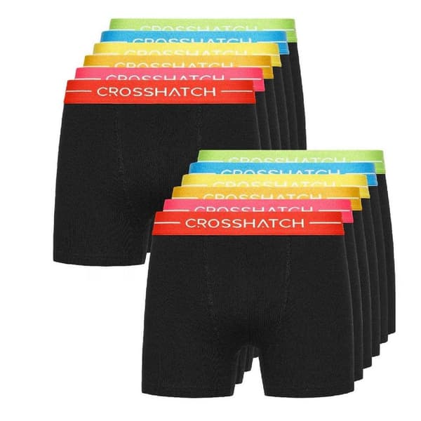 Crosshatch Herr Astral Logo Boxershorts (12-pack) L Svart Black L