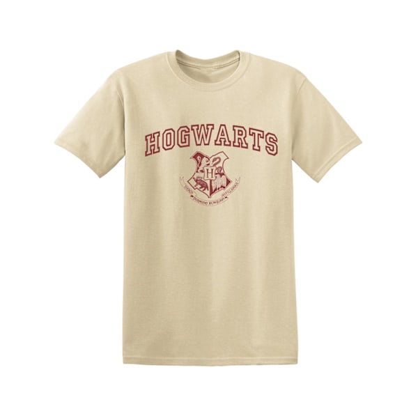 Harry Potter Dam/Damer Hogwarts Crest Bomull Boyfriend T-Sh Sand S