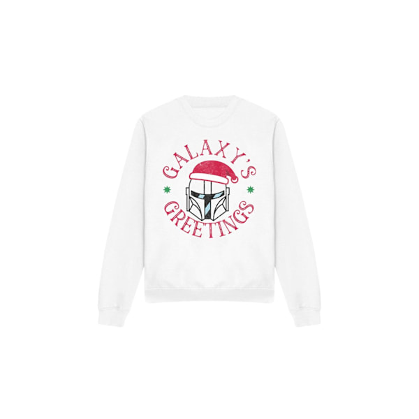 Star Wars: The Mandalorian Unisex Vuxen Galaxy´s Greeting Tröja White M