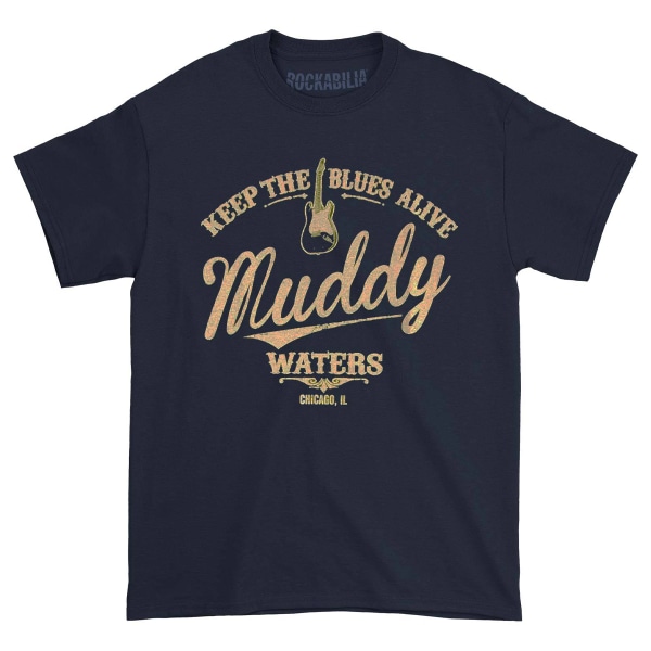 Muddy Waters Unisex Adult Keep The Blues Alive T-shirt i bomull M Navy Blue M