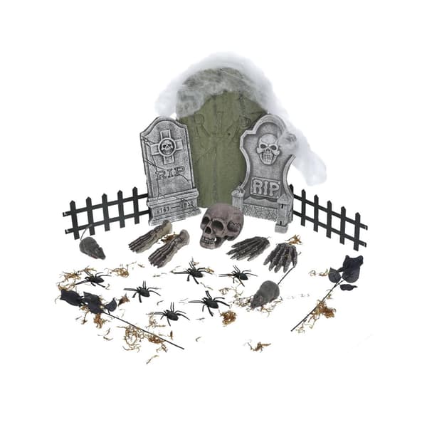 Smiffys Plast Gravgårdsdekoration Set (24-pack) One Size Grey One Size