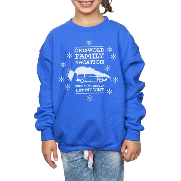 National Lampoon's Christmas Vacation Girls Eat My Dust Sweatshirt Royal Blue 7-8 Years