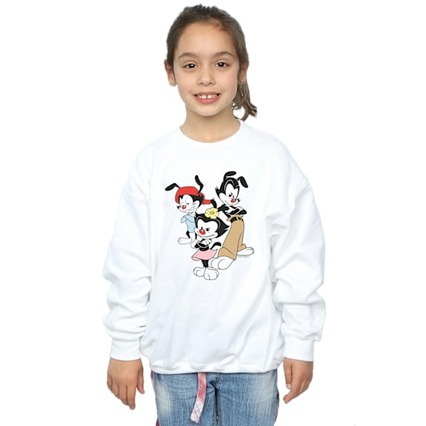 Animaniacs Girls Dot Wakko And Yakko Sweatshirt 5-6 År Vit White 5-6 Years