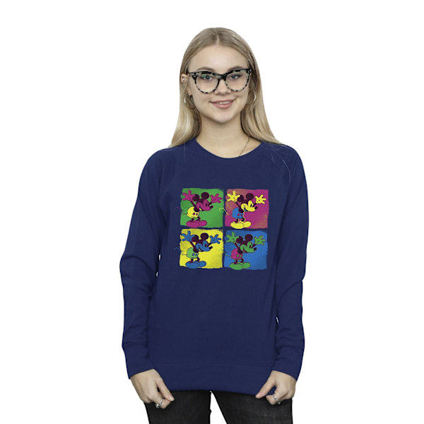 Disney Womens/Ladies Mickey Mouse Pop Art Sweatshirt S Navy Blu Navy Blue S