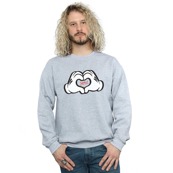 Disney Herr Mickey Mouse Loves You Sweatshirt 4XL Sports Grey Sports Grey 4XL