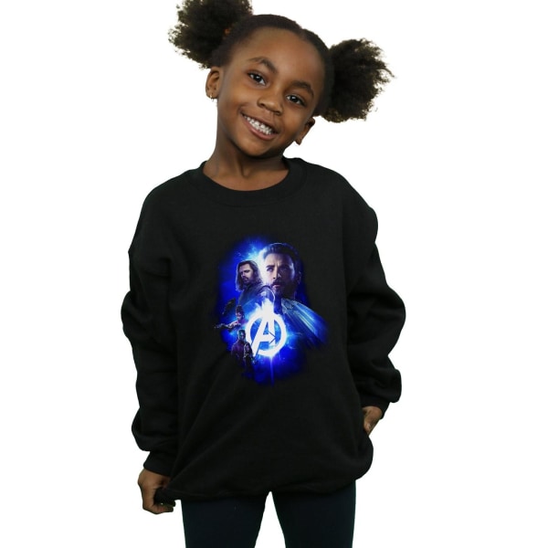 Marvel Girls Avengers Infinity War Cap Bucky Team Up Sweatshirt Black 12-13 Years