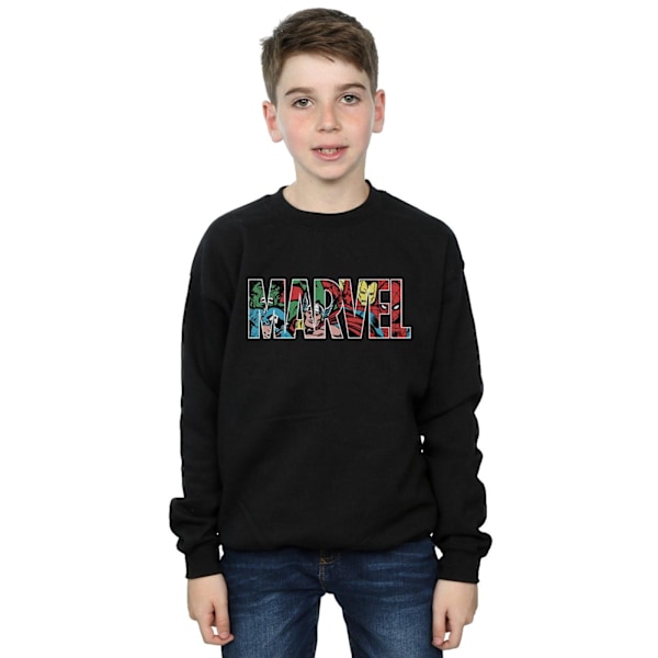 Marvel Comics Pojkar Karaktär Infill Logotyp Sweatshirt 3-4 År B Black 3-4 Years