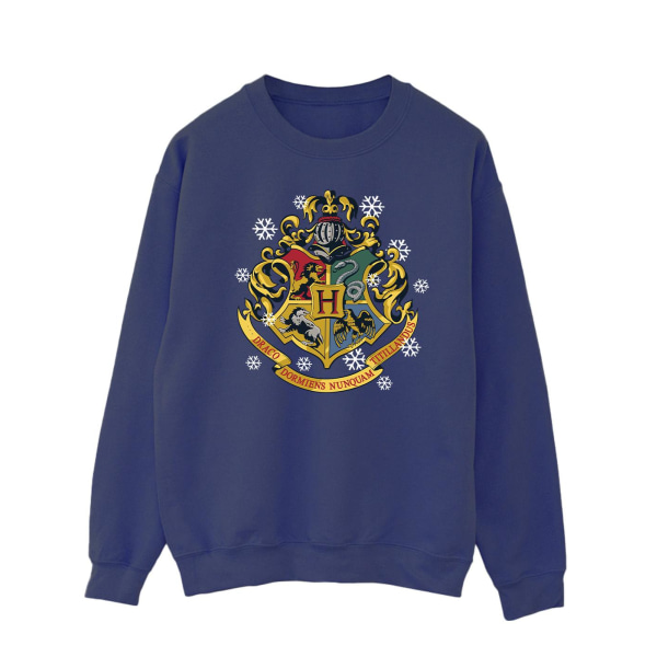 Harry Potter Mens Christmas Crest Sweatshirt M Marinblå Navy Blue M