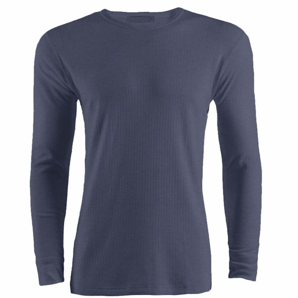 Thermal för män Långärmad T-shirt Topp bröst: 32-34 tum Denim Chest: 32-34ins (Small)