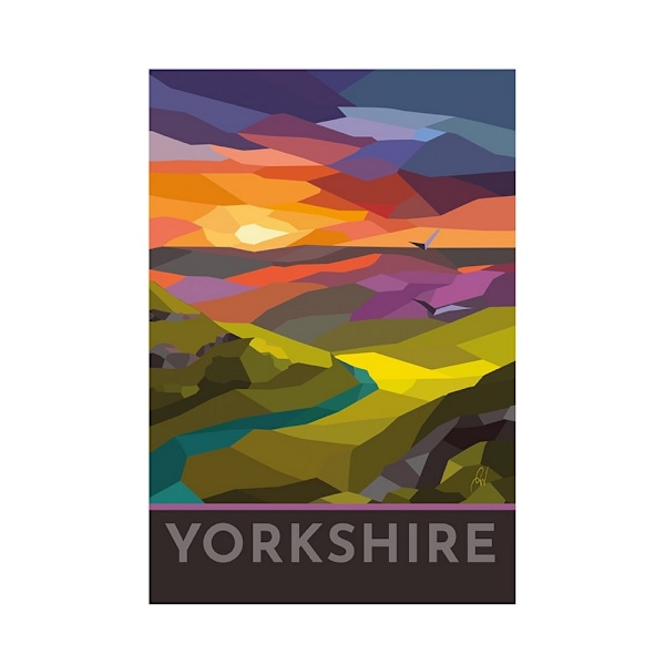 Georgina Westley Yorkshire Glasmålning Affisch 40cm x 30cm Mul Multicoloured 40cm x 30cm