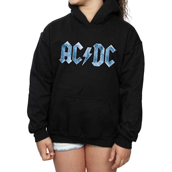AC/DC Girls Blue Ice Logo Hoodie 7-8 år Svart Black 7-8 Years