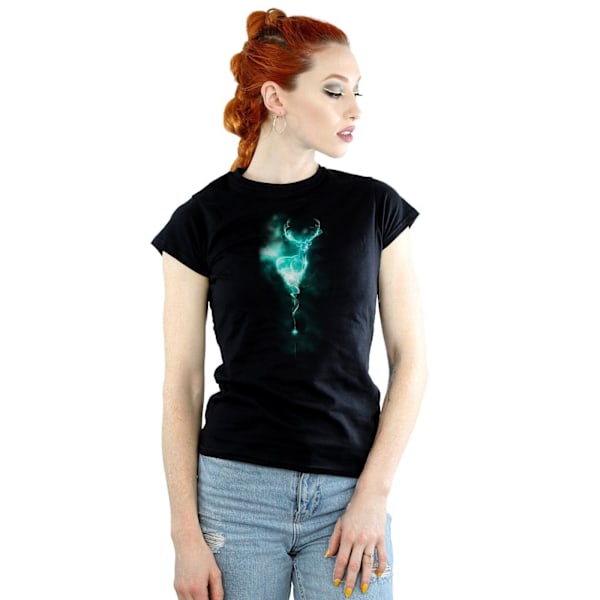 Harry Potter Dam/Kvinna Patronus Stag Bomull T-shirt L Svart Black L