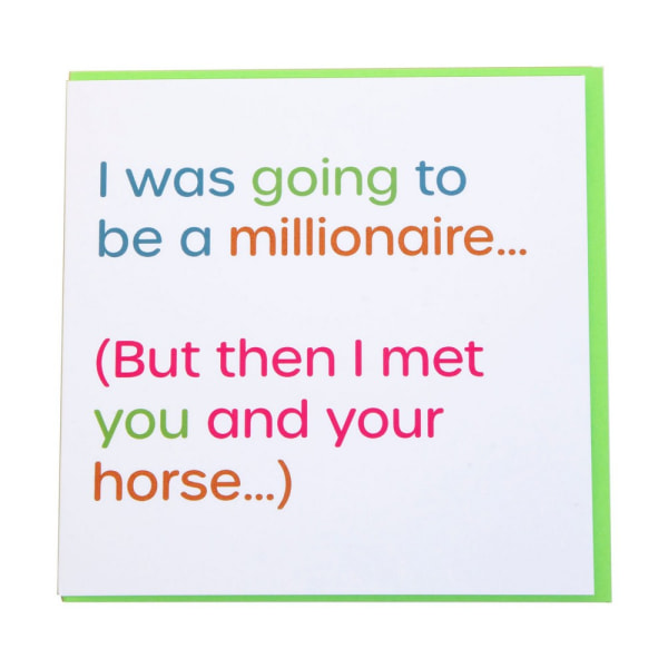 Gubblecote Millionaire Wordy Greetings Card One Size Vit/Gree White/Green One Size