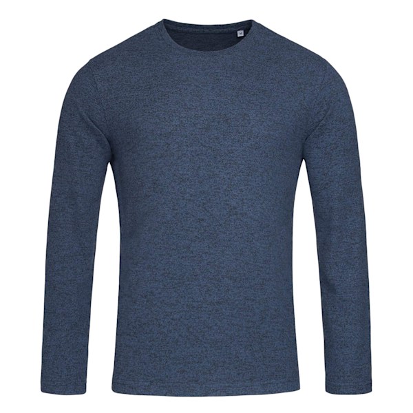 Stedman Herr Stars Crew Neck Stickad Tröja 2XL Blå Melange Blue Melange 2XL