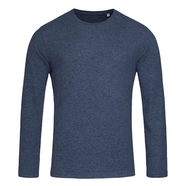 Stedman Herr Stars Crew Neck Stickad Tröja S Blå Melange Blue Melange S